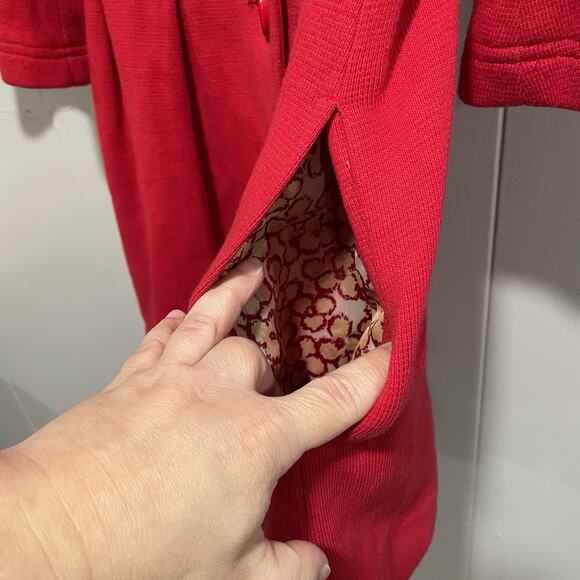 Y2K Twee Forever 21 Retro Peplum Pea Coat Jacket Size Small Cherry Red Lined - Picture 4 of 11